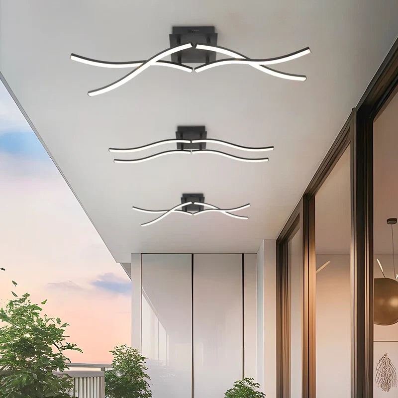 Axyaa Rotatable LED Ceiling Light Tricolor Dimmable Modern Chandelier Gray
