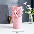 Axyaa Pink Ceramic Vase Elegant Floral Room Decor Aesthetic Flower Arrangement Pot