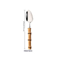 Axyaa Bamboo Handle Stainless Steel Cutlery Set - Complete Dinnerware Flatware