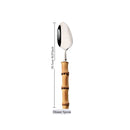 Axyaa Bamboo Handle Stainless Steel Cutlery Set - Complete Dinnerware Flatware