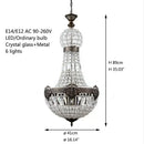 Axyaa Retro Royal Empire Crystal Pendant Chandelier