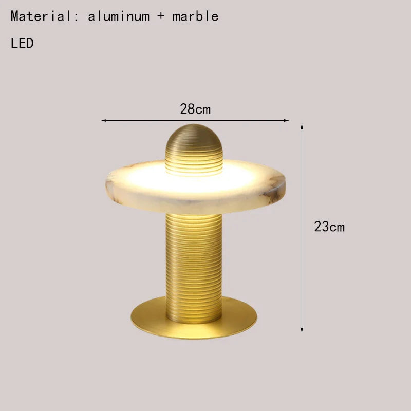 Axyaa Nordic Marble Table Lamp 3000K Gold Black Aluminum Home Art Deco