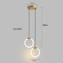 Axyaa Gold Metal LED Pendant Light for Modern Minimalist Living Room Lighting