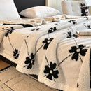 Axyaa Double Layer Artificial Lamb Wool Blanket: Thick & Cozy Sofa Throw for Fall/Winter