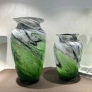 Axyaa Chinese Ink-wash Glass Vase: High-end Decor for Living Room & Dining Table