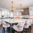 Axyaa Gold Crystal Chandelier, French Luxury Round Light for Living Room, Bedroom, Dining Room