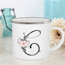 Axyaa Flower Mugs - Creative Enamel Coffee Cups Handle Drinkware for Wedding Gifts