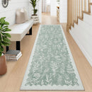 Axyaa Plant Flower Print Runner Green Kitchen Carpet Fashion Minimalist Non-slip Corridor Mat