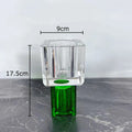 Axyaa Geometric Glass Vase with Artificial Flowers - Modern Decor & Crystal Vases