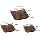 Axyaa Retro Woven Rattan Fruit Plate Handheld Storage Tray Creative Candy Packaging