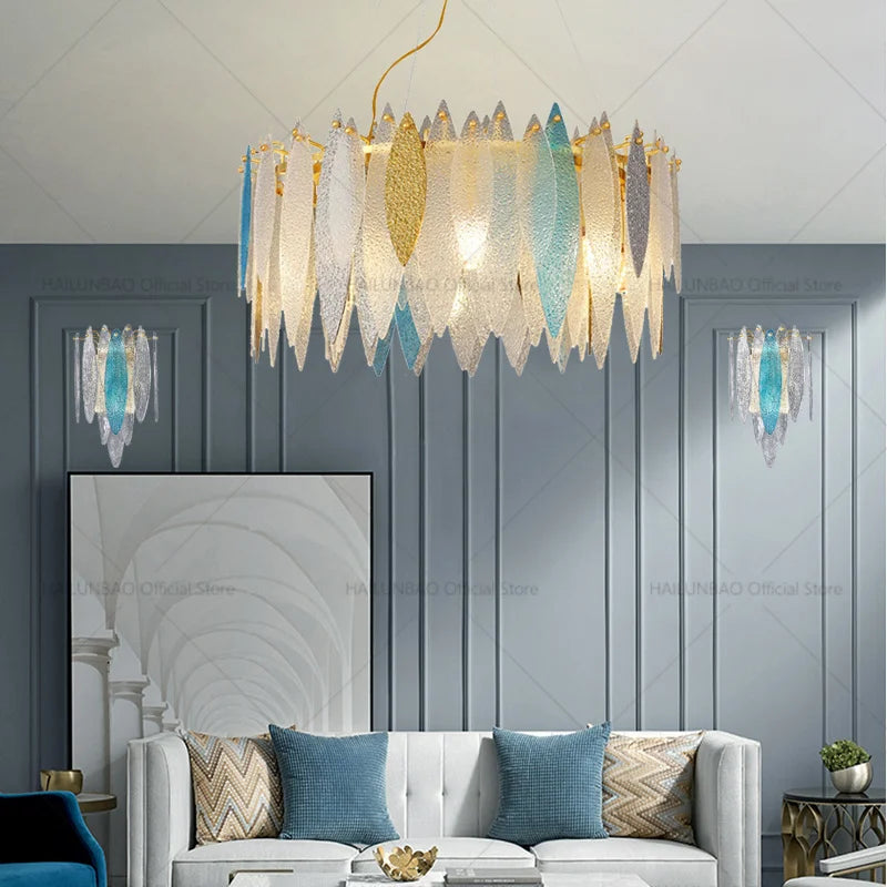 Luxury Axyaa Glass Chandelier Light for Modern Living and Dining Spaces