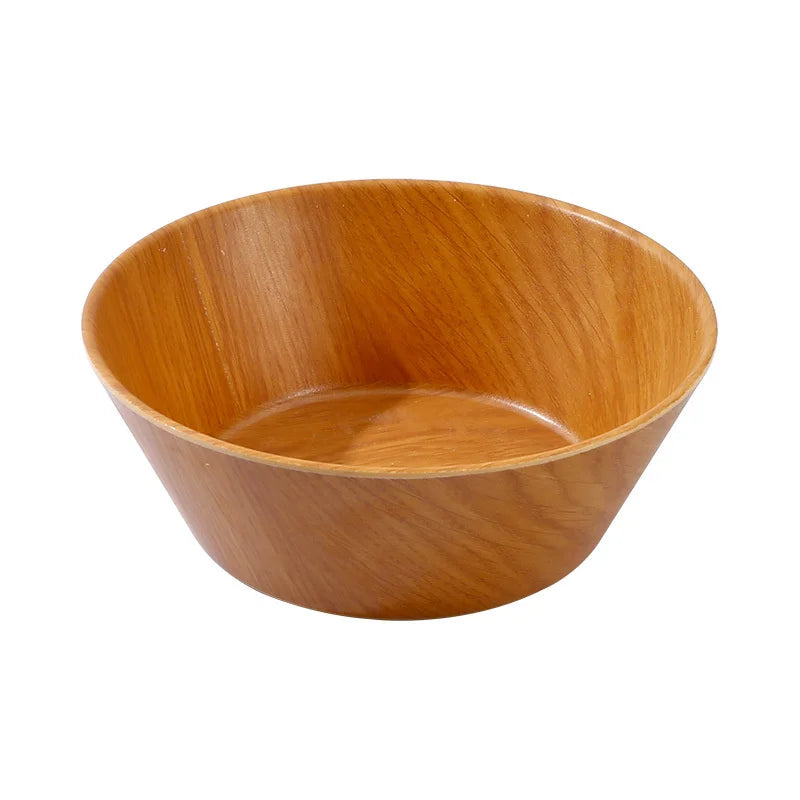 Axyaa Wood Grain Soup Bowl: Japanese Style, Large Capacity Rice Bowl