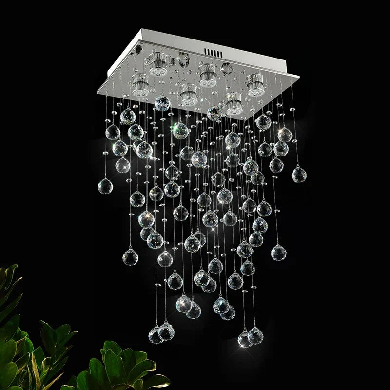 Luxury Axyaa Crystal Chandelier for Living Dining Room, Modern LED Kitchen Lighting