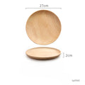 Axyaa Solid Wood Round Tea Plate for Desserts, Fruits, and Snacks