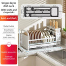 Axyaa Dish Drying Rack Set - Utensils Holder & Dishes Dryer Stand