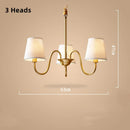 Axyaa American Copper Chandelier with White Fabric Shades for Home Decor