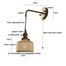 Axyaa Ceramic LED Wall Light Fixture with Pull Chain Switch
