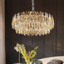 Axyaa Crystal Chandelier, Luxury Living Room Dining Room Ceiling Light