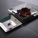 Axyaa Stainless Steel Square Plate for Dim Sum and Barbecue