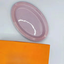 Axyaa French Rainbow Ceramic Elliptical Plate 25cm - Light Stoneware Shallow Dish