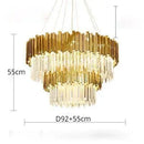 Axyaa Gold Metal Chandelier Light Living Room Dining LED Pendant Luminarias