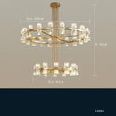 Axyaa Luxury Gold Chandeliers for Living Room in America with Glass Crystals and LED Lighting