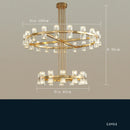 Axyaa Crystal Led Chandeliers - Luxury Gold Hanging Lamps for Living Room