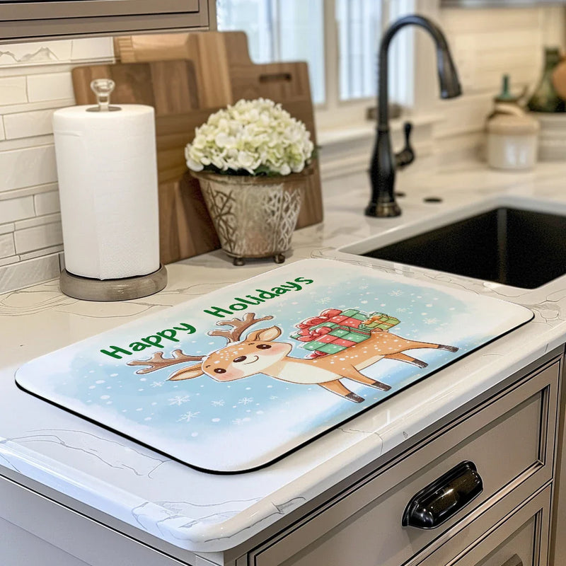 Axyaa Absorbent Rubber Backed Dish Drying Mat