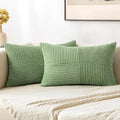 Axyaa Corduroy Boho Patchwork Pillow Cover