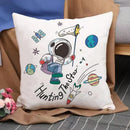 Axyaa Astronaut Theme Pillow Cover Set for Home Decor - 45*45 Size