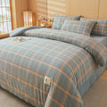 Axyaa Plaid Striped 100% Cotton Comforter Blanket for Warmth & Comfort