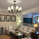Axyaa Vintage Iron Pendant Lamp with Cloth Lampshade