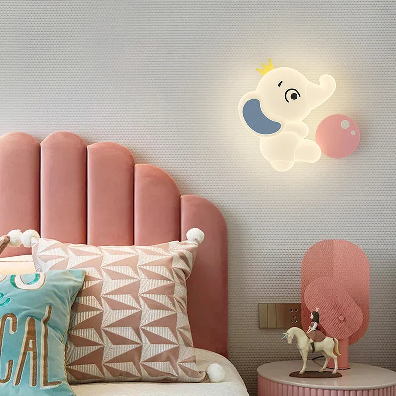 Axyaa Elephant Cartoon Wall Light - Creative Animal Shape Lamp for Baby Room