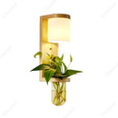 Axyaa LED Glass Wall Lamp with Wooden Base for Bedroom and Living Room