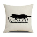 Axyaa Funny Cats Linen Pillow Cover 45x45cm - Farmhouse Decor & Office Throw Pillowcase
