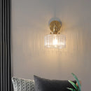 Axyaa Copper LED Wall Light with Clear Glass Rotate Bedside Lamp