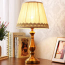 Axyaa Retro Copper Table Lamp with LED and Fabric Lampshade