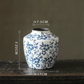 Axyaa Blue White Ceramic Vase Flower Arrangement Desktop Decorative Hydroponic Dried Flower Glass Vase
