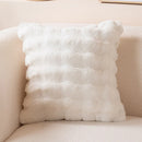 Axyaa Coffee/White Plush Cushion Cover 18x18inch Soft Decorative Pillow for Couch