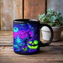 Axyaa Halloween Theme Ceramic Mug 11oz - Horror Castle Ghost Face Pumpkin Bat