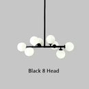 Axyaa White Glass Ball Black Gold Chandelier Bubble Hanging Lights