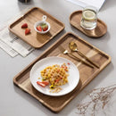 Axyaa Acacia Wood Coffee Tray Rectangular Plate for Snacks and Desserts