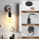 Axyaa Modern Wood Wall Lamp Sconce E27 Vintage Indoor Lighting for Living Room