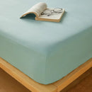 Axyaa Cotton Fitted Sheet with Elastic Bands for Double King Queen Bed, Non-Slip Solid Color