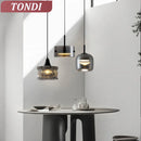 Nordic Glass LED Pendant Lamp for Modern Luxury Home Decor by Axyaa