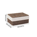 Axyaa Handwoven Storage Basket with Lid - Rectangular Organizer for Home and Closet