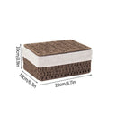 Axyaa Handwoven Storage Basket with Lid - Rectangular Organizer for Home and Closet