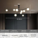 Axyaa Modern Black LED Ceiling Chandelier for Bedroom Living Room Dining Room