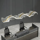 Axyaa Nordic Acrylic Wave Pendant Lights - Modern LED Ceiling Chandeliers for Home Decor