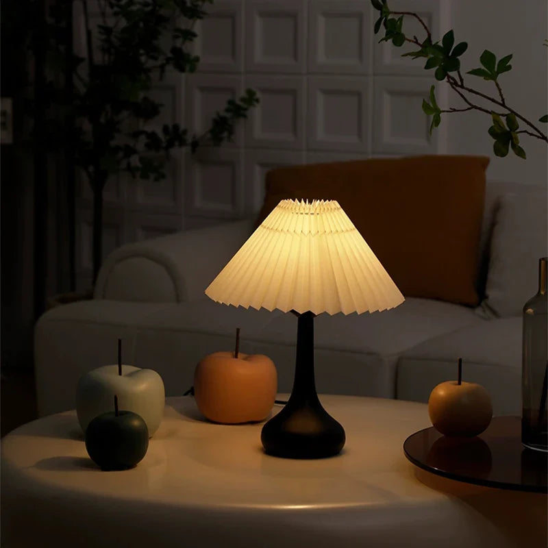 Axyaa Nordic Pleated USB Table Lamp DIY Foldable Art Atmosphere Night Light